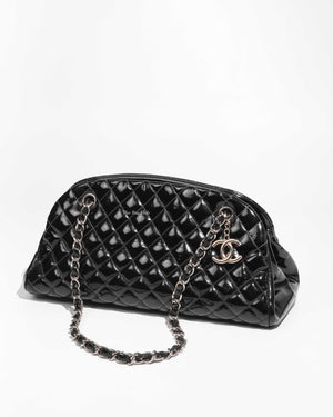 Chanel Black Patent Mademoiselle Shoulder Bag SHW - 1