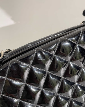 Chanel Black Patent Mademoiselle Shoulder Bag SHW - 16