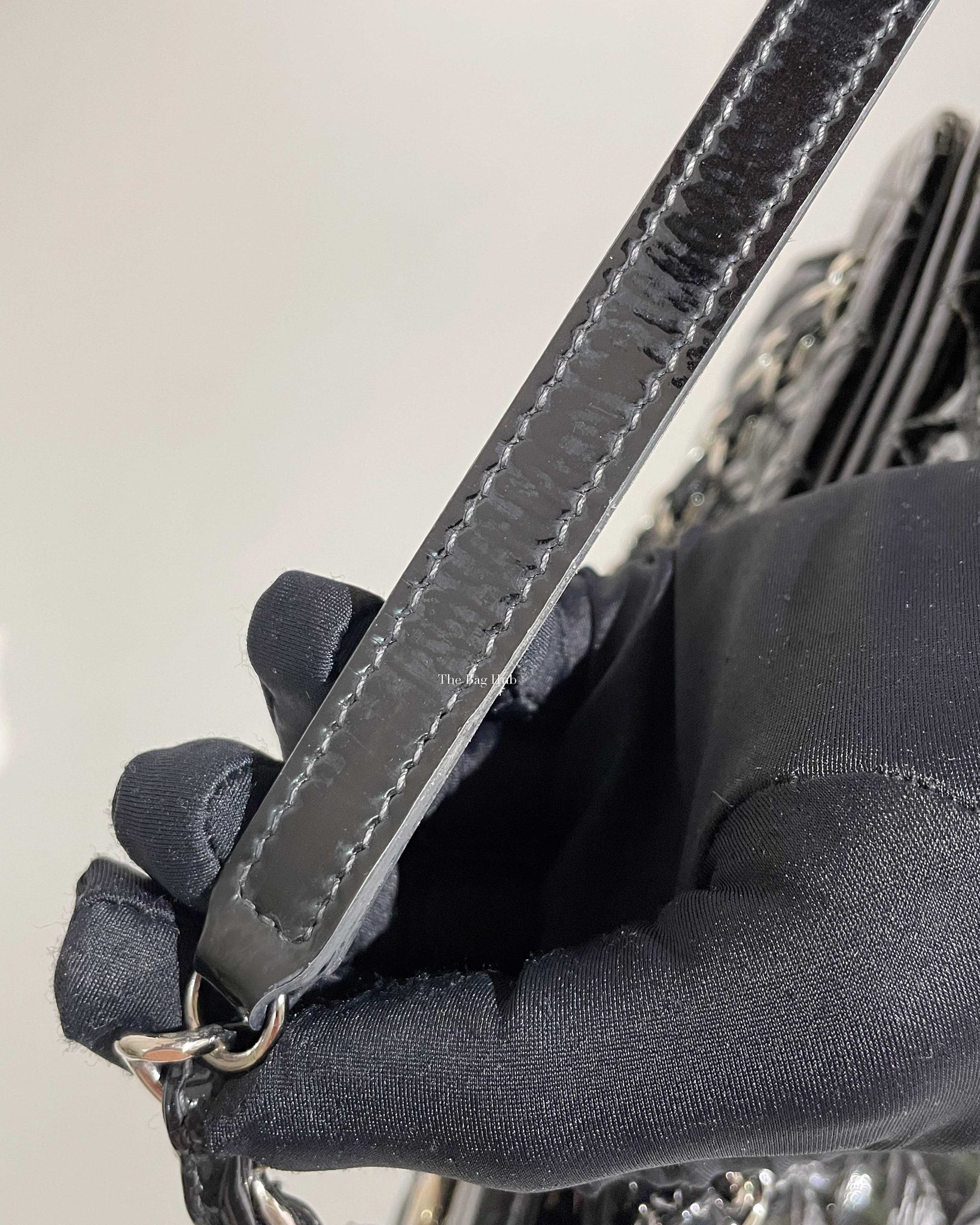 Chanel Black Patent Mademoiselle Shoulder Bag SHW - 25