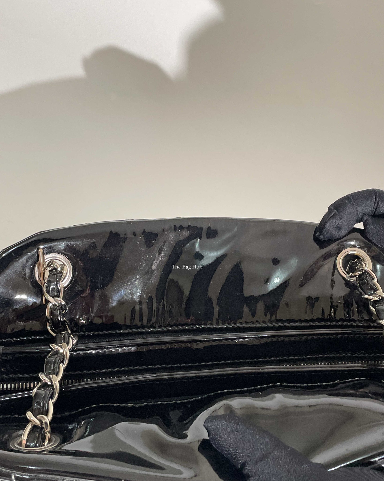 Chanel Black Patent Mademoiselle Shoulder Bag SHW - 26