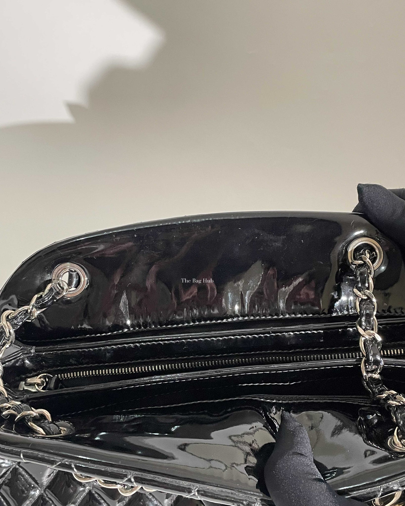Chanel Black Patent Mademoiselle Shoulder Bag SHW - 27