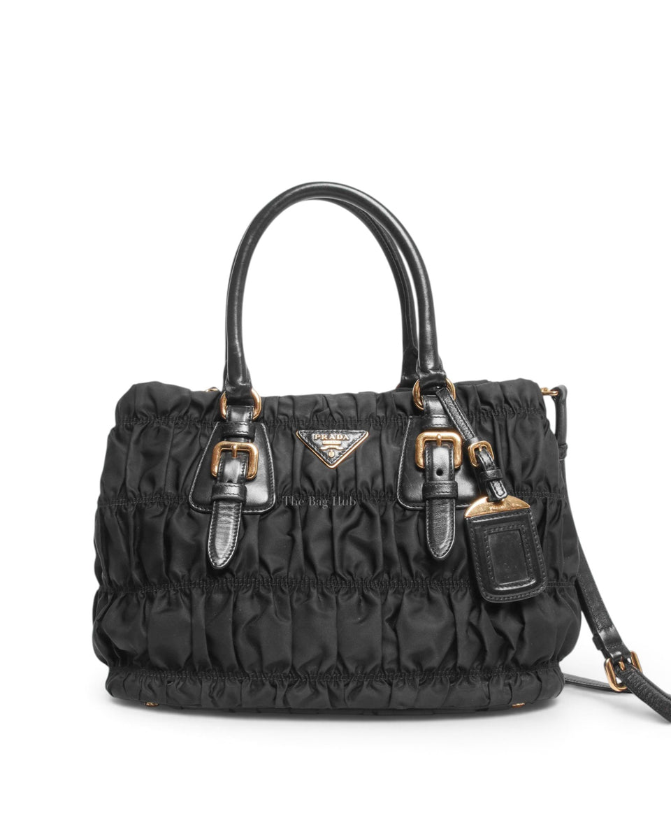 Prada Nero Tessuto Gaufre Shoulder Bag 1BG868 | Designer Brand