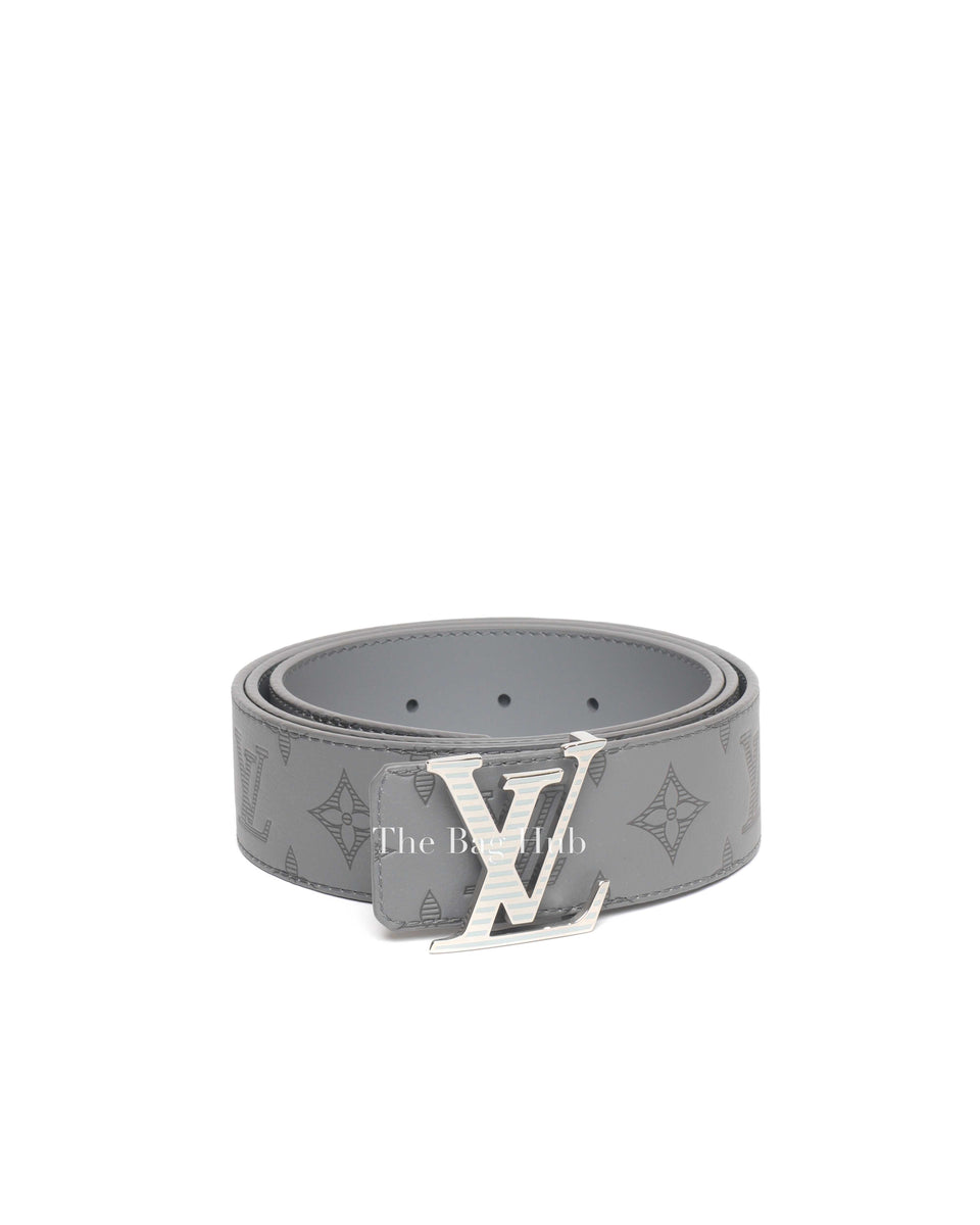 Louis Vuitton Grey Monogram Shadow Leather Reversible Men's Belt