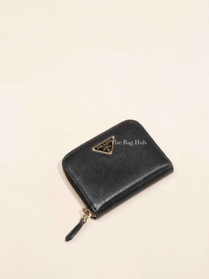 Prada Black Leather Coin Purse Wallet 1MM268