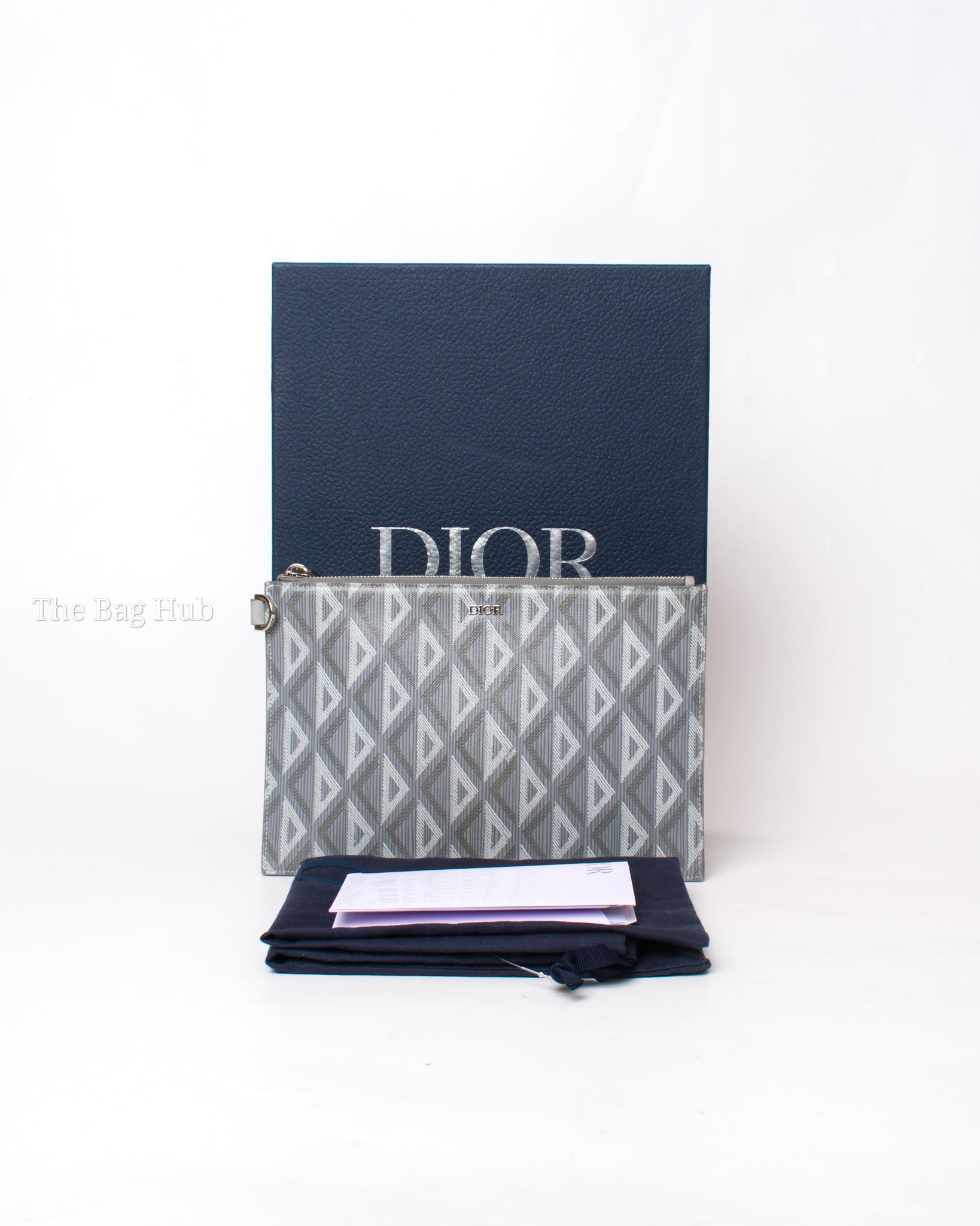 Dior Gray CD Diamond Canvas A5 Pouch-11