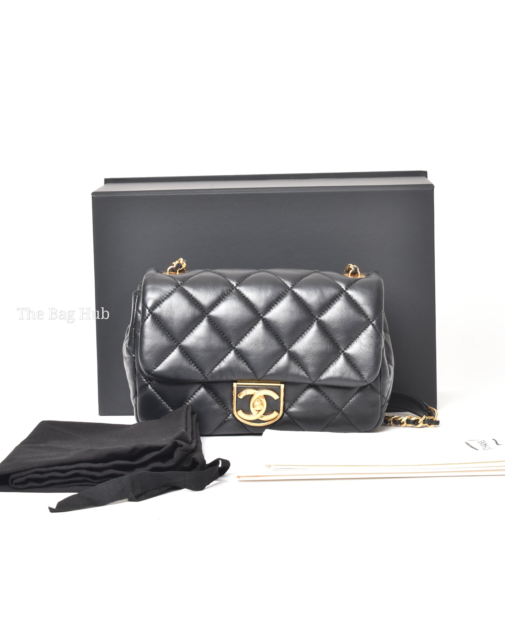 Chanel Black Lambskin Quilted Mini Flap 2022 GHW-12