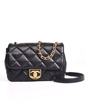 Chanel Black Lambskin Quilted Mini Flap 2022 GHW-1