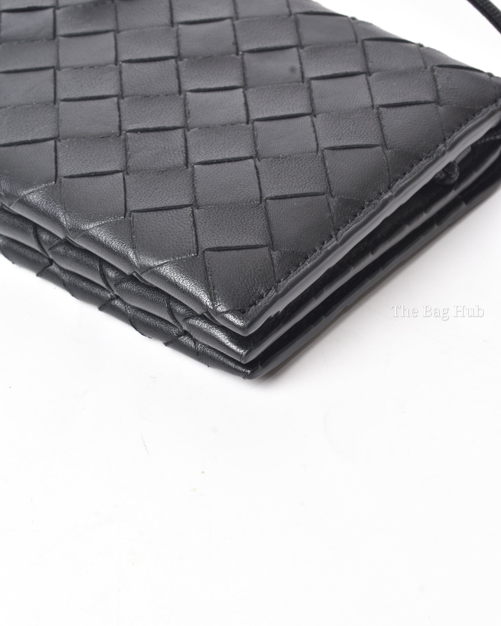 Bottega Veneta Black Intrecciato Wallet on Strap-8