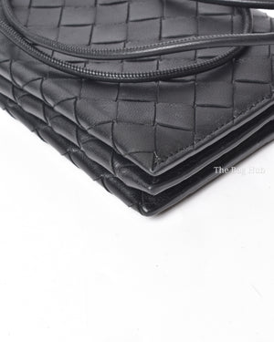 Bottega Veneta Black Intrecciato Wallet on Strap-10