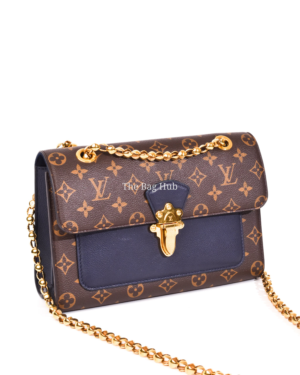Louis Vuitton Blue Canvas and Leather Monogram Victoire Chain Bag