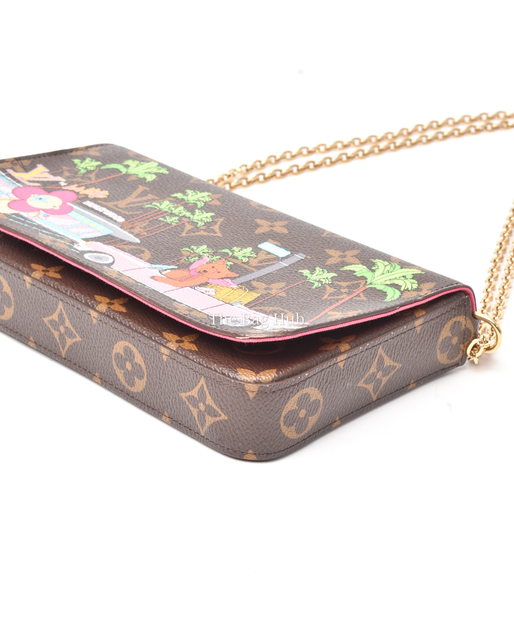 Louis Vuitton Monogram Christmas Animation Hollywood Felicie Pochette Chain Wallet