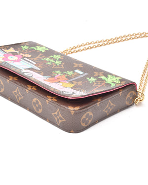 Louis Vuitton Monogram Christmas Animation Hollywood Felicie Pochette Chain Wallet