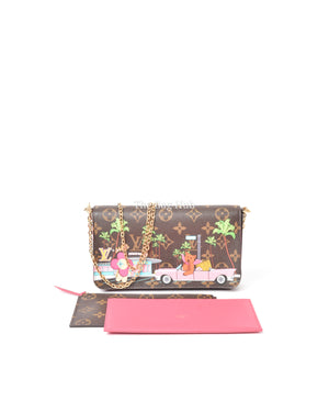 Louis Vuitton Monogram Christmas Animation Hollywood Felicie Pochette Chain Wallet