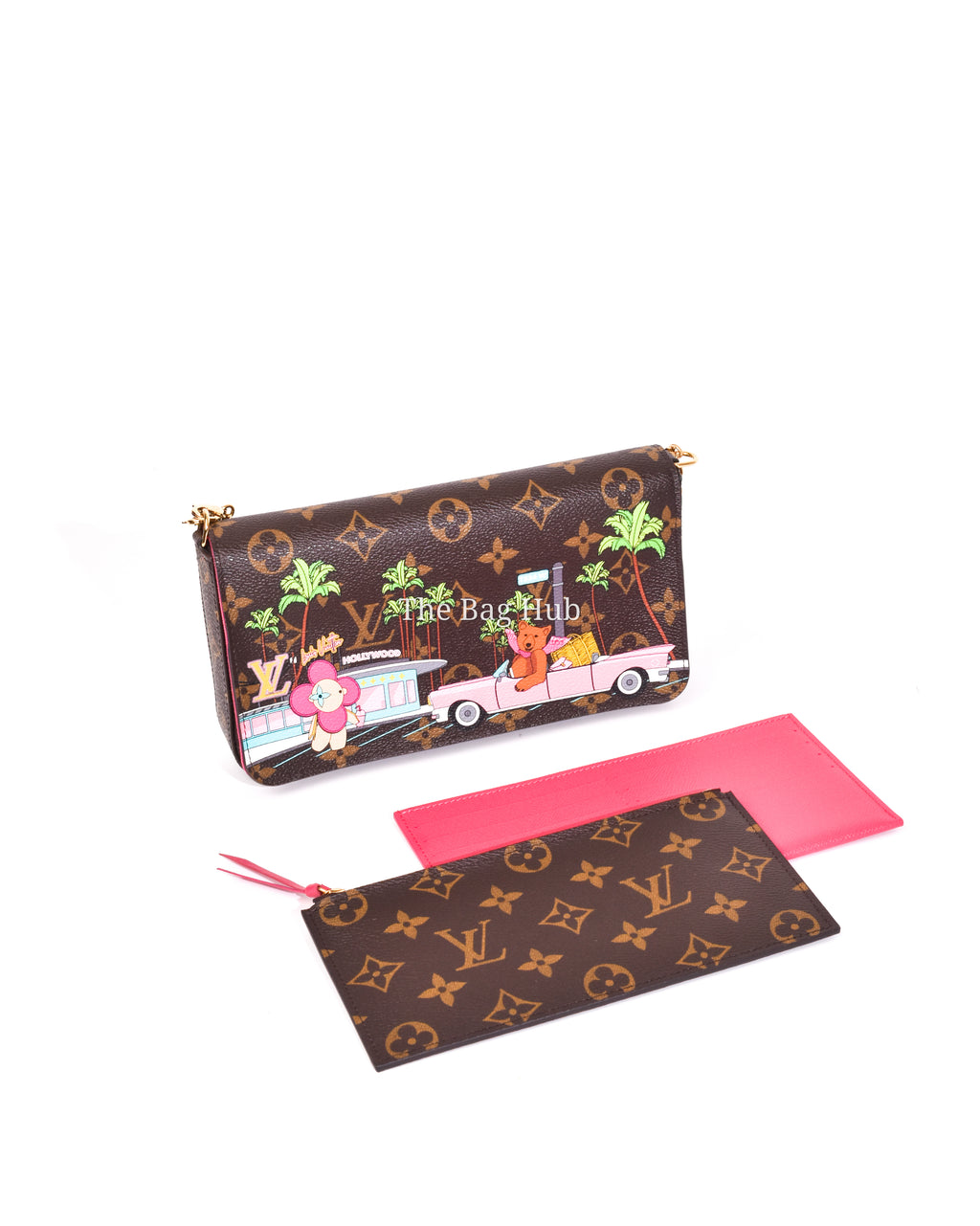 Louis Vuitton Monogram Christmas Animation Hollywood Felicie Pochette Chain Wallet