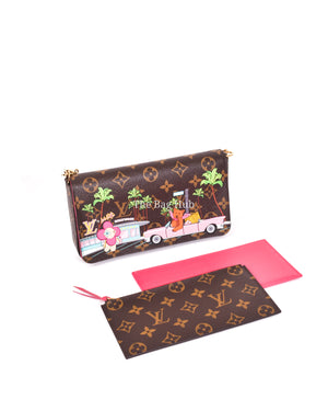 Louis Vuitton Monogram Christmas Animation Hollywood Felicie Pochette Chain Wallet