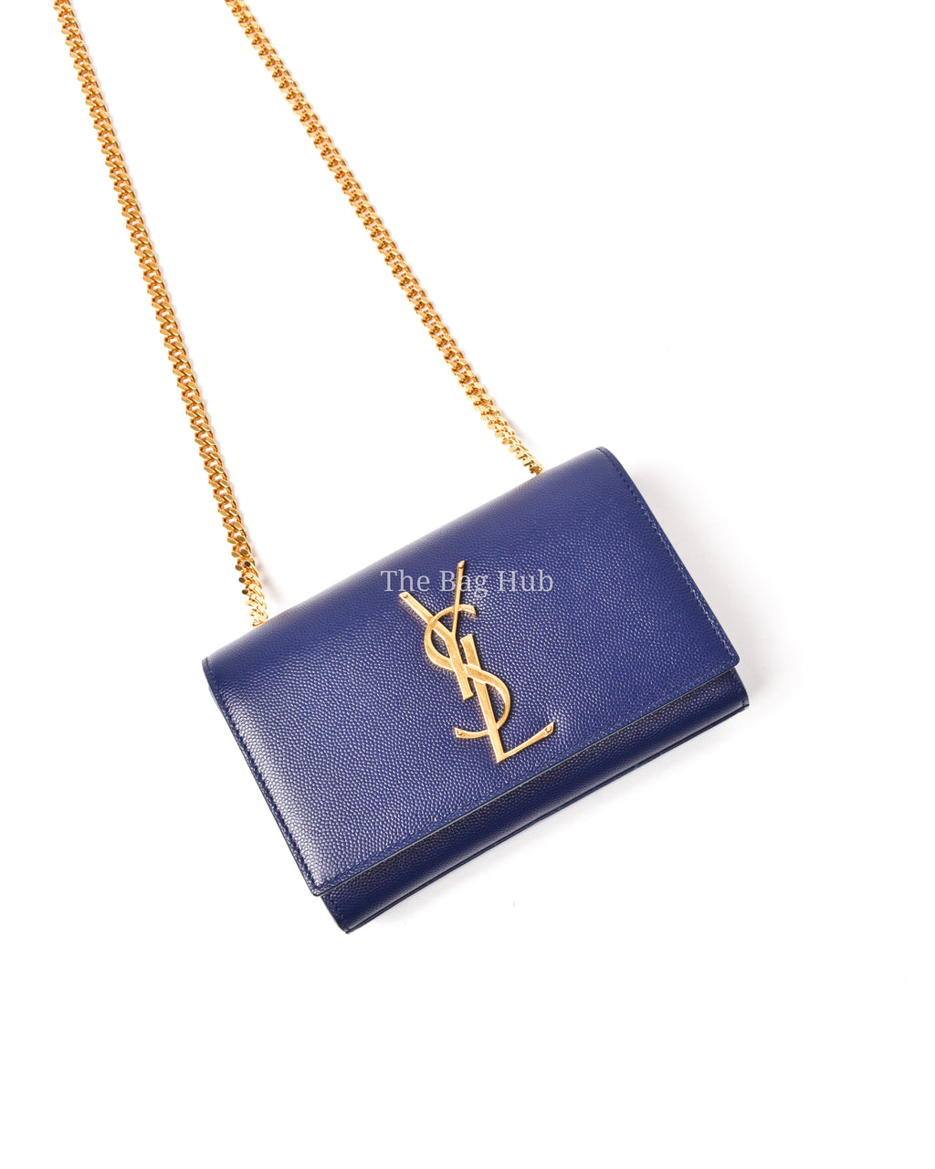 Saint Laurent Blue Grain Leather De Poudre Classic Kate Monogram Satchel  Small Bag