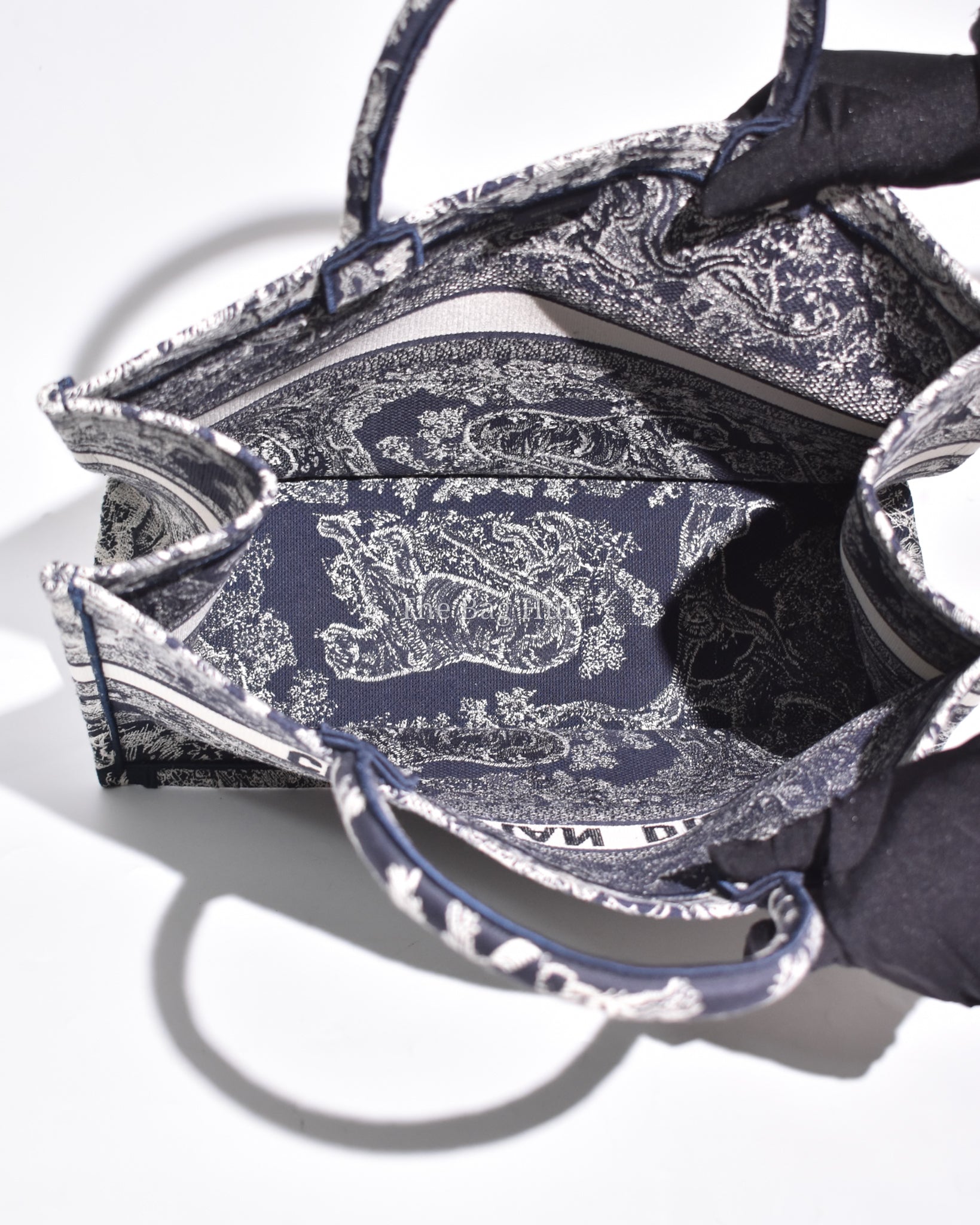 Dior Blue/Ecru Toile De Jouy Reverse Embroidery Large Book Tote