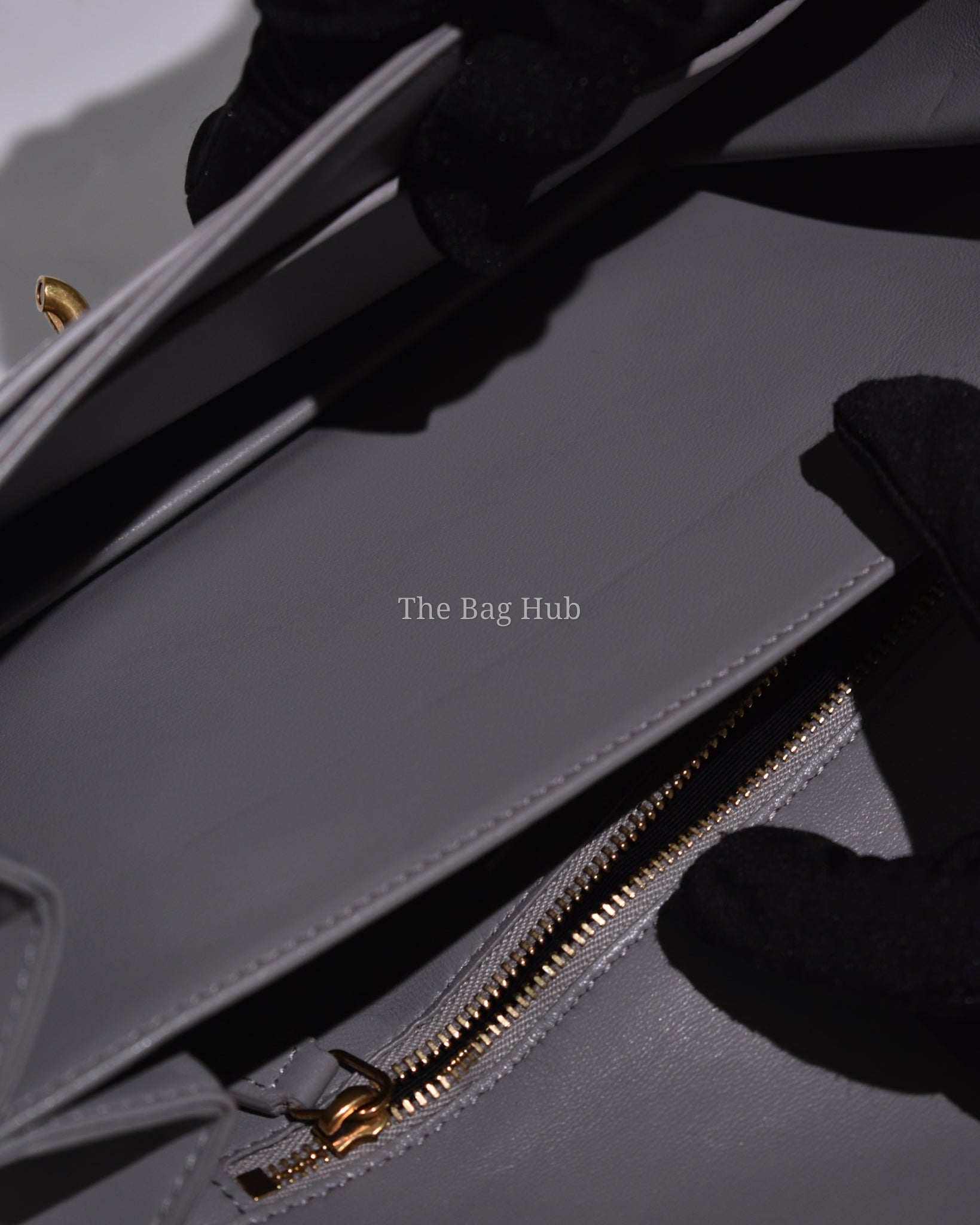 Saint Laurent Gray Leather Le Maillon Crossbody Bag
