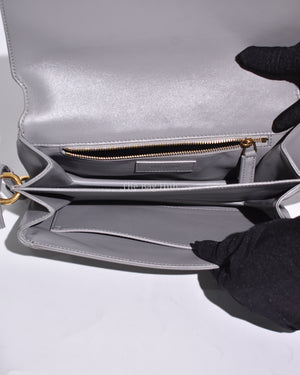 Saint Laurent Gray Leather Le Maillon Crossbody Bag