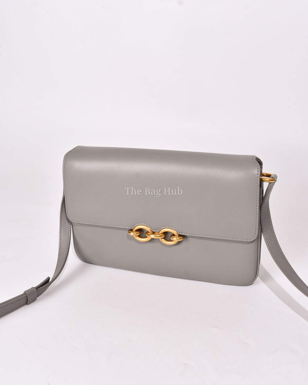 Saint Laurent Gray Leather Le Maillon Crossbody Bag