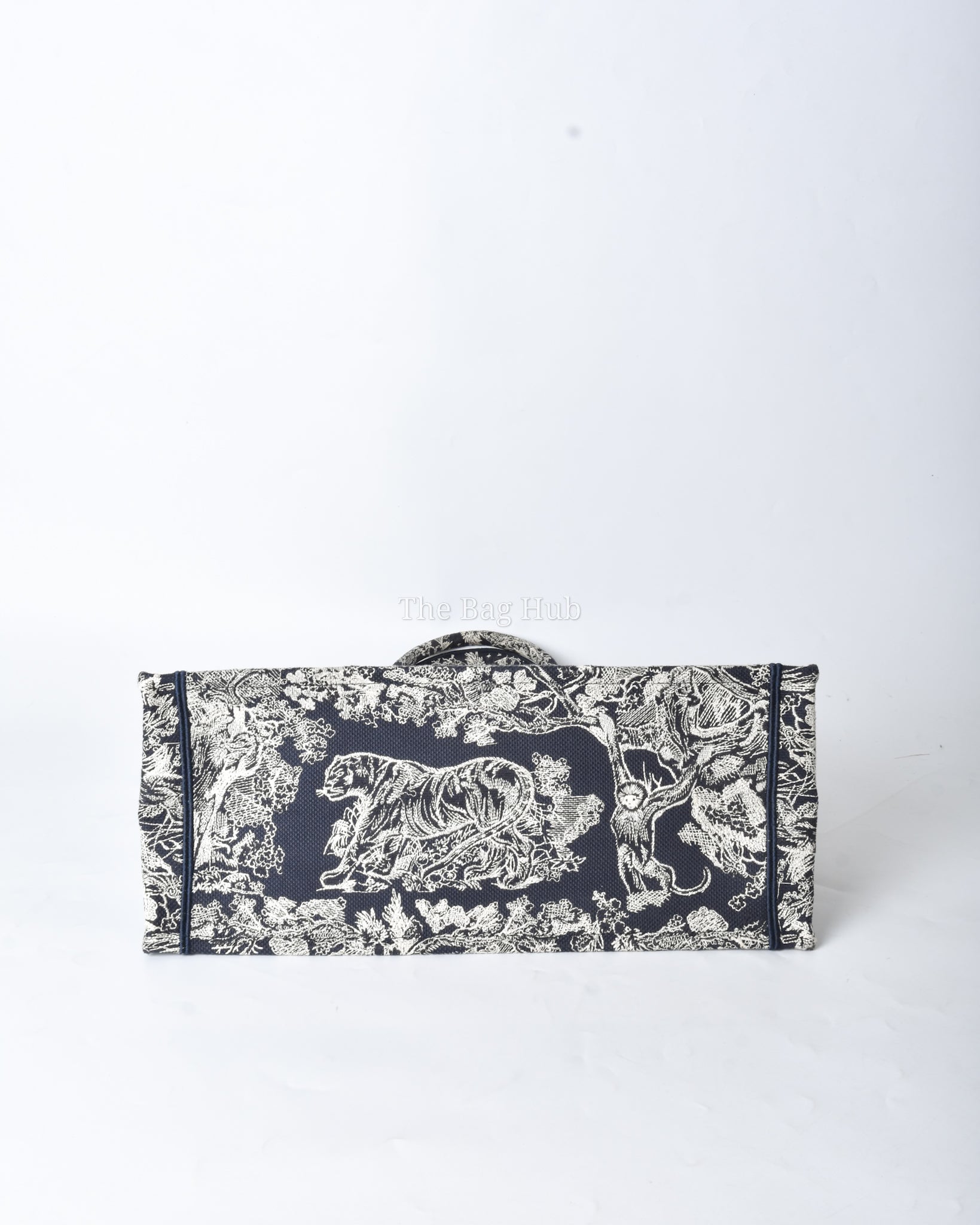Dior Blue/Ecru Toile De Jouy Reverse Embroidery Large Book Tote
