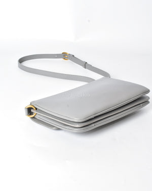 Saint Laurent Gray Leather Le Maillon Crossbody Bag