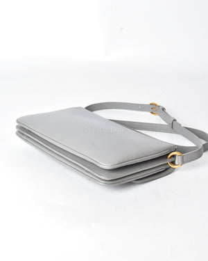 Saint Laurent Gray Leather Le Maillon Crossbody Bag