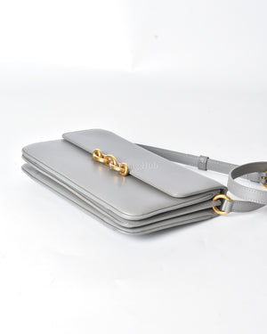 Saint Laurent Gray Leather Le Maillon Crossbody Bag