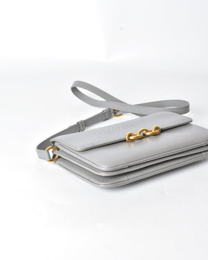 Saint Laurent Gray Leather Le Maillon Crossbody Bag
