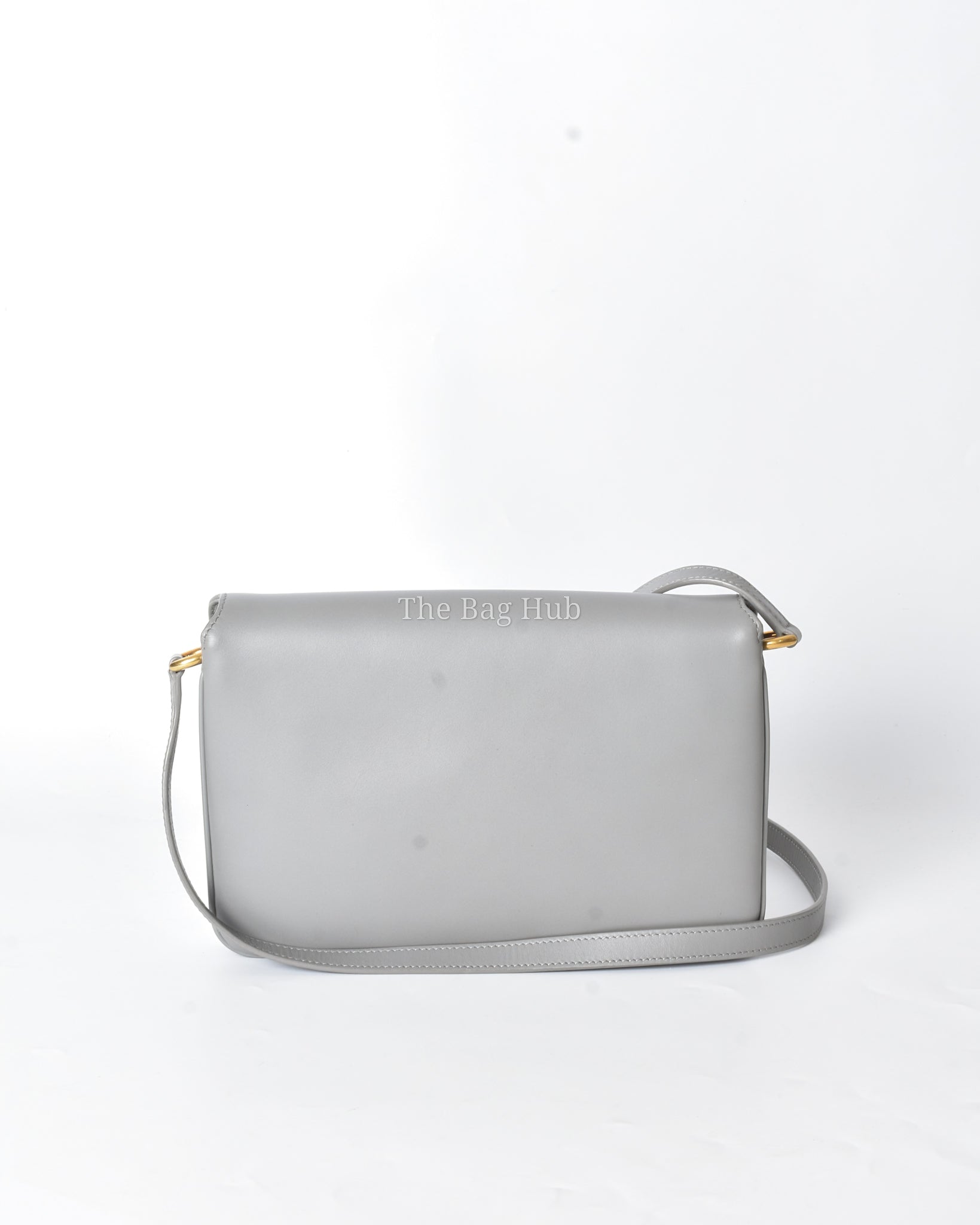 Saint Laurent Gray Leather Le Maillon Crossbody Bag