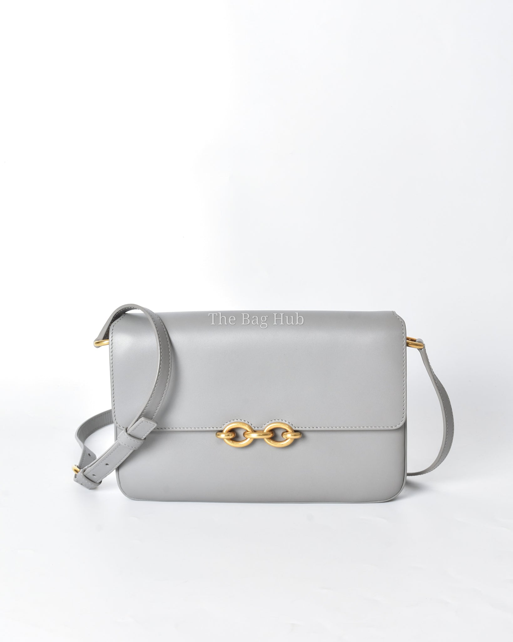 Saint Laurent Gray Leather Le Maillon Crossbody Bag