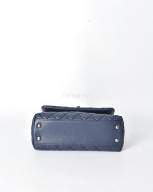 Chanel Navy Blue Quilted Caviar Mini Coco Handle Flap Bag RHW