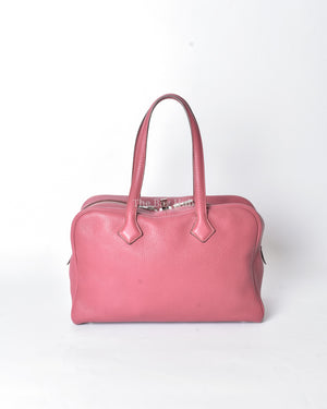 Hermes Anemone Clemence Leather Victoria II 35 Bag