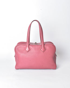 Hermes Anemone Clemence Leather Victoria II 35 Bag