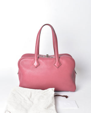 Hermes Anemone Clemence Leather Victoria II 35 Bag