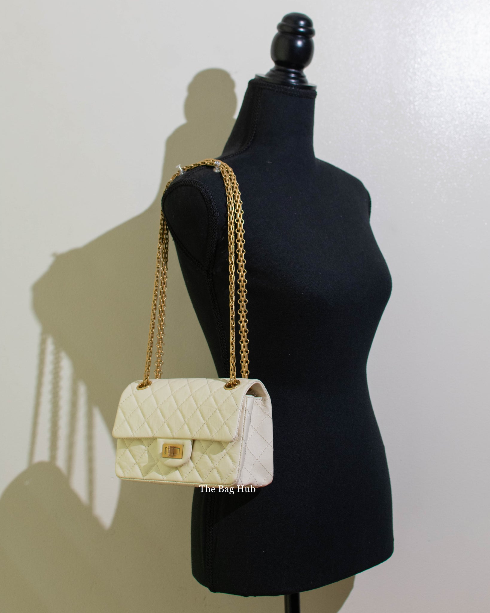 Chanel White Aged Calfskin Mini Reissue Flap Bag GHW, Designer Brand, Authentic Chanel