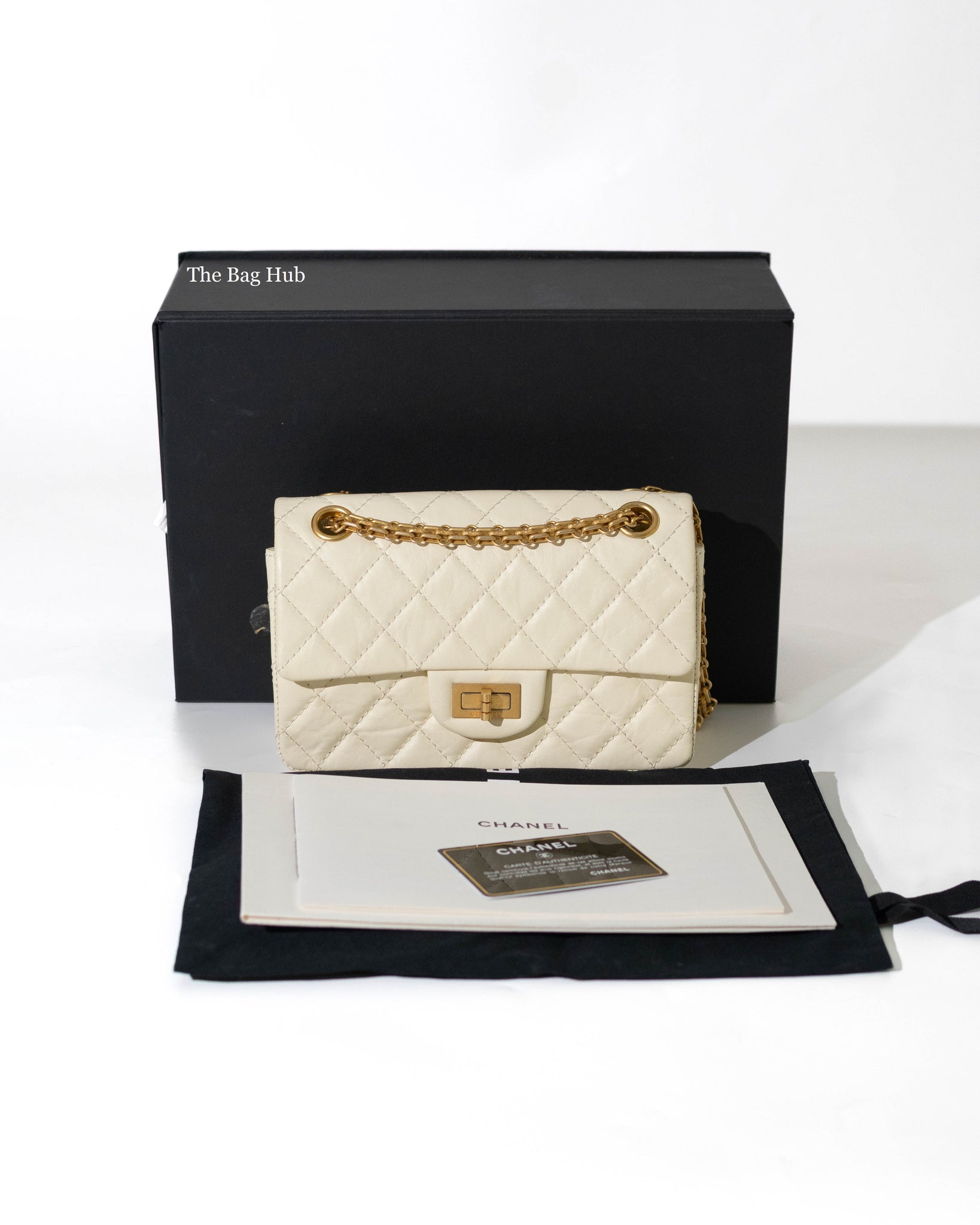 Chanel White Aged Calfskin Mini Reissue Flap Bag GHW