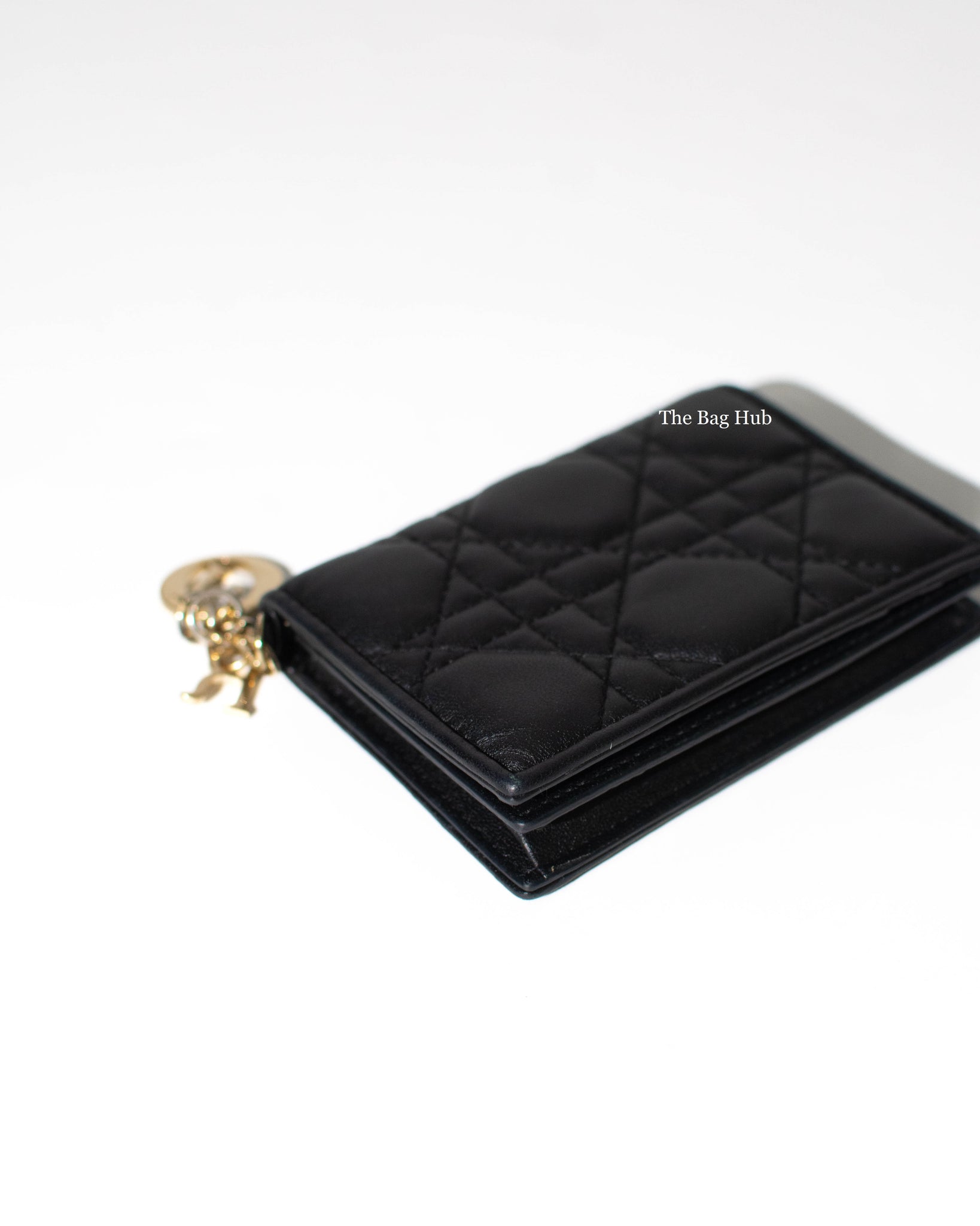 Dior Black Lady Dior Flap Card Holder GHW-7