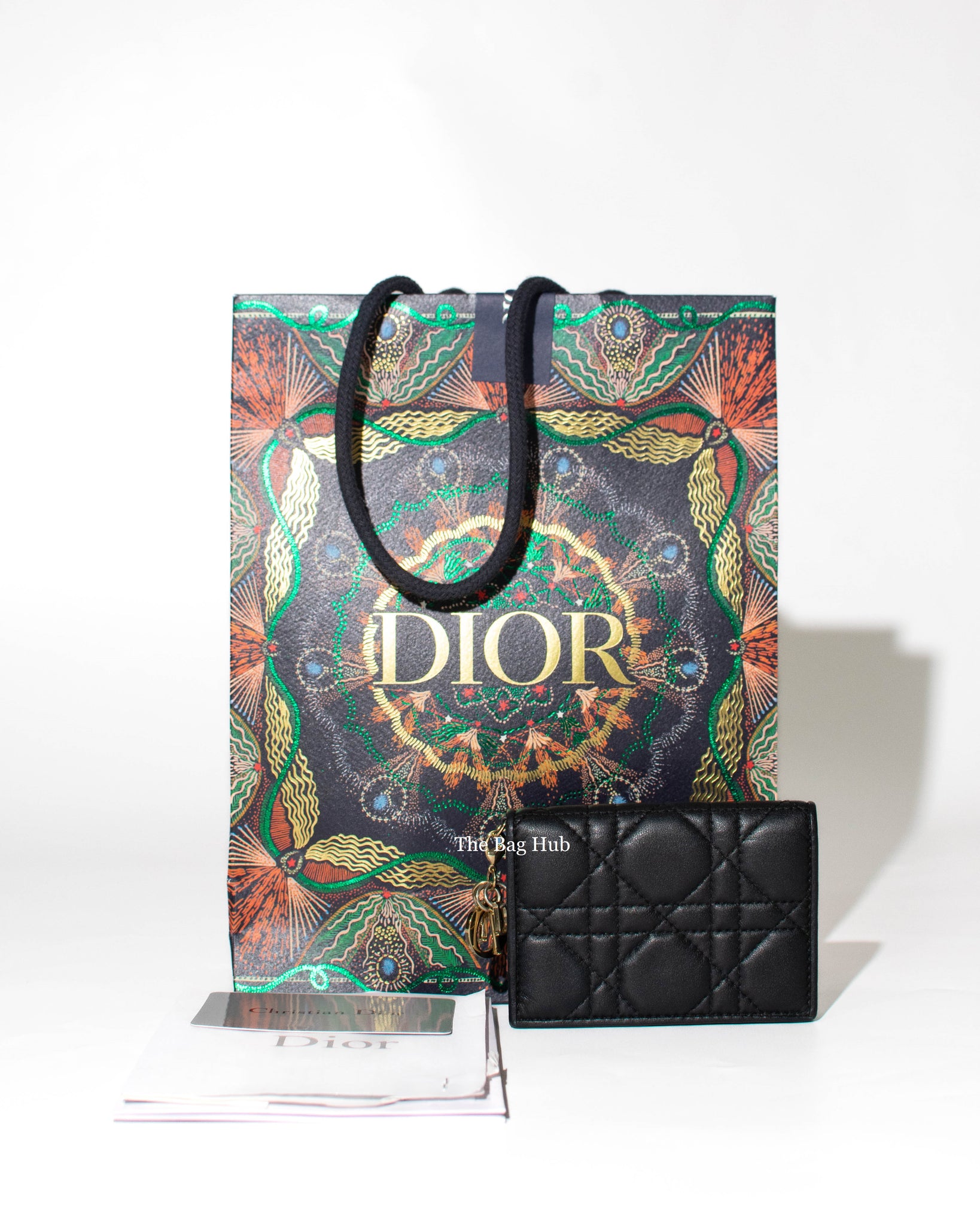 Dior Black Lady Dior Flap Card Holder GHW-11
