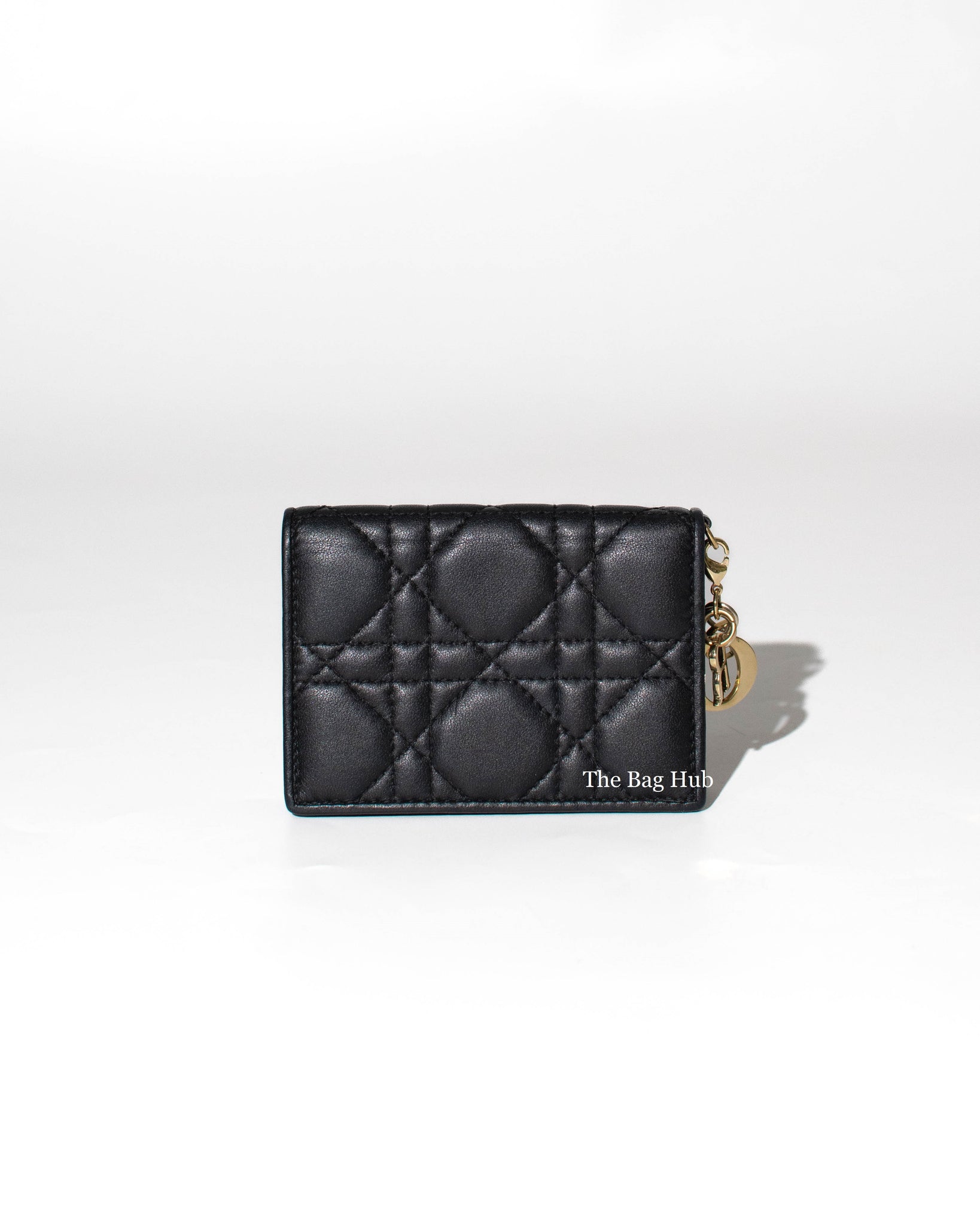 Dior Black Lady Dior Flap Card Holder GHW-3