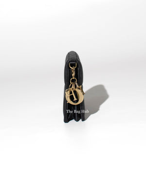 Dior Black Lady Dior Flap Card Holder GHW-5