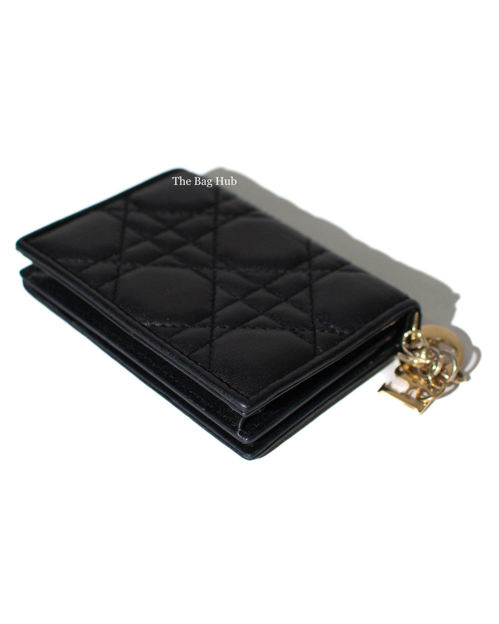 Dior Black Lady Dior Flap Card Holder GHW-8