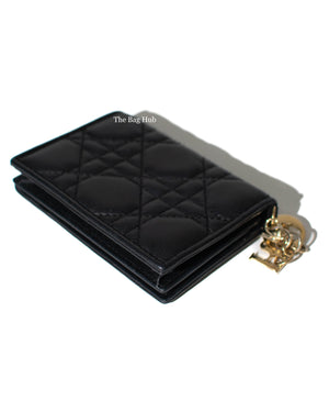 Dior Black Lady Dior Flap Card Holder GHW-8