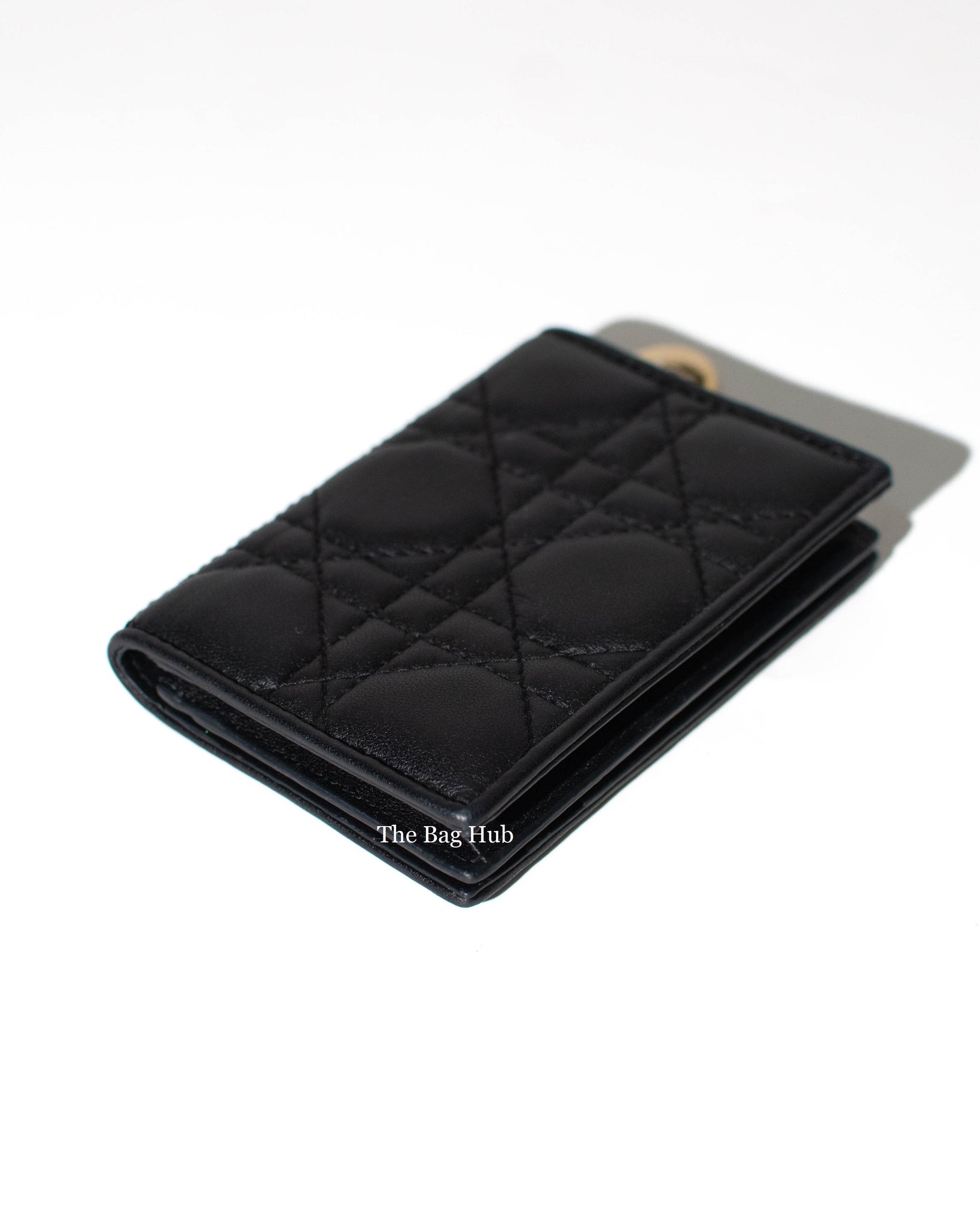 Dior Black Lady Dior Flap Card Holder GHW-9