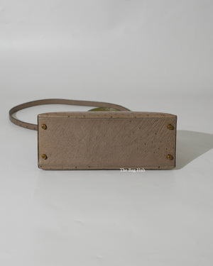 Hermes Gris Tourterelle Vintage Ostrich Kelly 28 Bag GHW-6