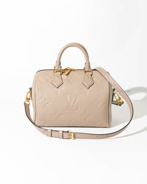 Louis Vuitton Turtledove Empreinte Leather Speedy 25 Bandouliere Crossbody Bag