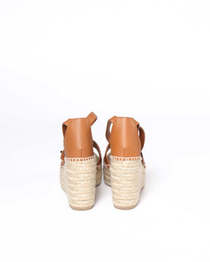 Hermes Tan Tipoli Wedge Espadrille Ankle Strap Size 37-7