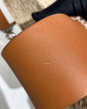 Hermes Tan Tipoli Wedge Espadrille Ankle Strap Size 37-11