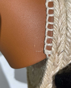 Hermes Tan Tipoli Wedge Espadrille Ankle Strap Size 37-12