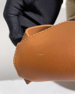 Hermes Tan Tipoli Wedge Espadrille Ankle Strap Size 37-14